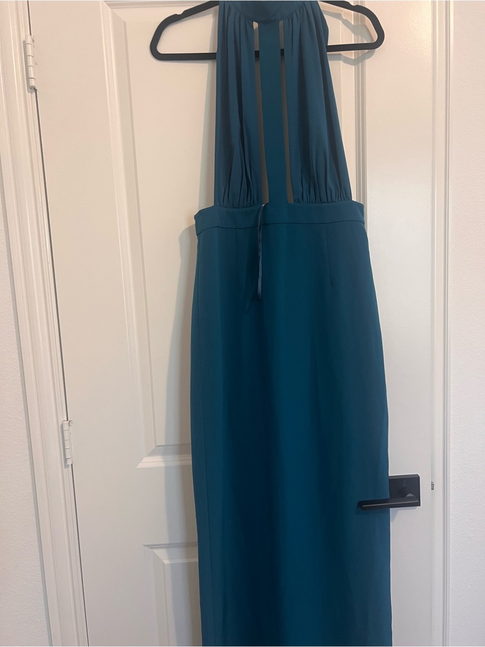 NWT AQAQ Cyaih Teal Halter Maxi Dress